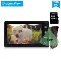 Dragonsview Video Intercom Deurtelefoon Systeem 7 Inch Monitor Deurbel met Camera Bewegingsdetectie Groothoek 130 Graden Record
