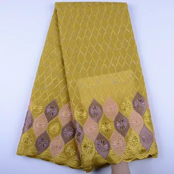 

Nigerian African Lace Fabrics High Quality For Men Cotton Dry Lace Fabric With Stones Swiss Voile Lace In Switzerland 1472B