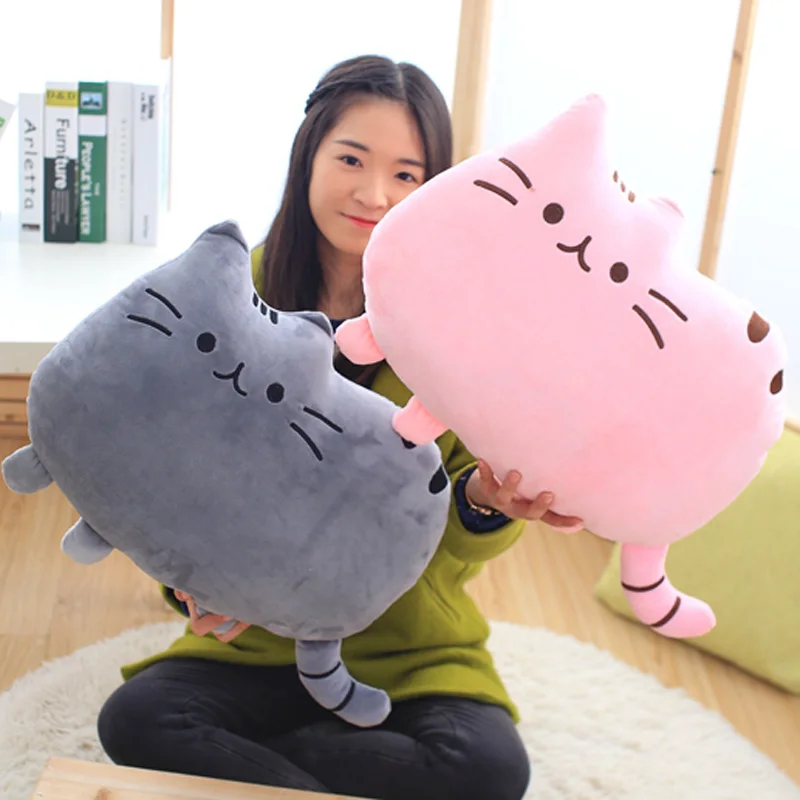 

Lovely Biscuit Cat Sofa Futon Kitty Back Cushion Funny Embroidered Throw Pillow Candy Color Waist Cushions 1 Piece Free Shipping