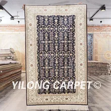 YILONG 3'x5' Восточный шелк ковер Синий элегантный маленький ковер в восточном стиле(SL127B3x5