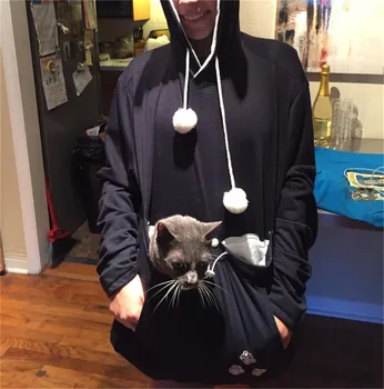 

Cat Lovers Hoodie Sweatshirt With Cuddle Pouch Dog Pet Hoodies Casual Kangaroo Pullovers With Ears Sweatshirts 2017 Autumn New