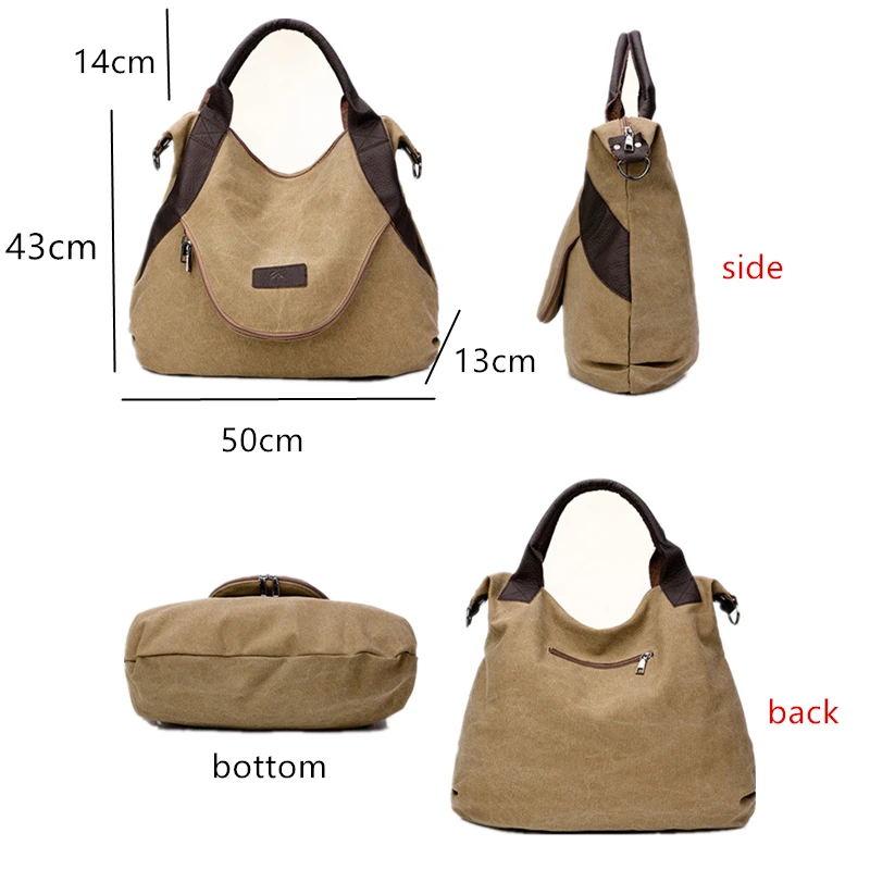 Large Pocket Shopper Handbags Big Canvas Shoulder Crossbody Bags for Women 2019 Fashion Designer bolsos Casual Totes Sac a main