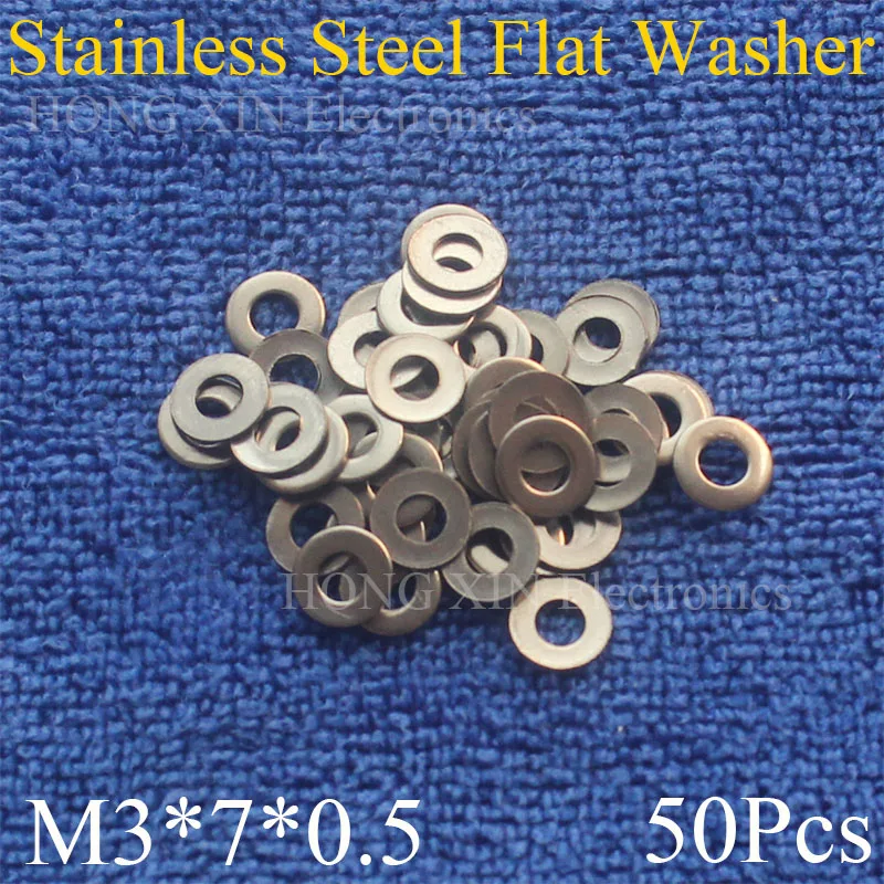 50Pcs Large M3*7*0.5mm Stainless Steel Flat Washer Price High Quality