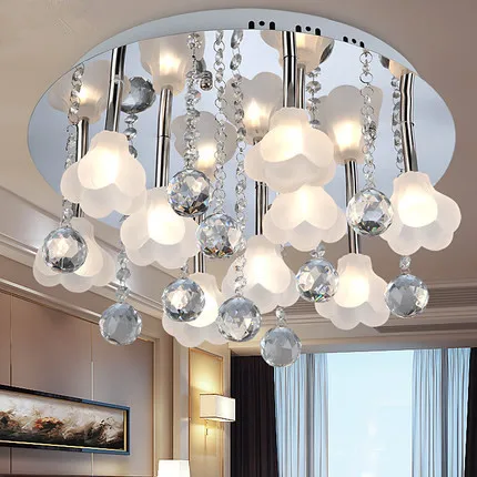Fashion Modern Lamp Living Room Crystal Flower Ceiling Lights Bedroom Flower Lighting Ceiling Lamp Glass Fashion Modern Lamp Living Room Crystal Flower Ceiling Lights Bedroom Flower Lighting Ceiling Lamp Glass