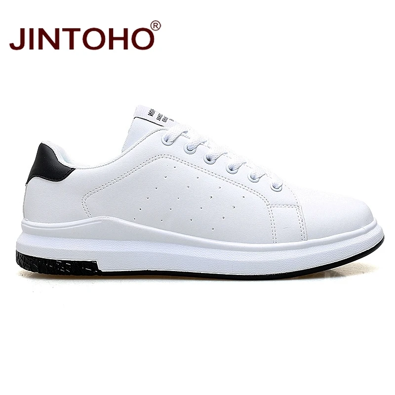 Skup JINTOHO Big Size marka moda skórzane buty na co dzień mężczyźni skórzane buty skórzane męskie trampki białe męskie skórzane buty