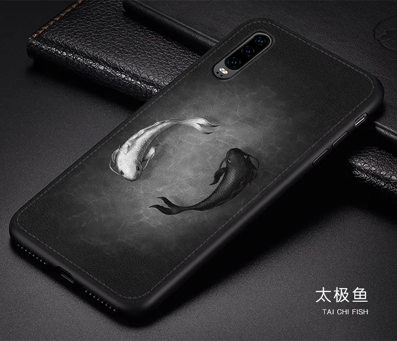 Чехол для huawei P30 Pro, PU, Exotic Fish, Винтажный чехол для huawei p20 p30 Pro, защитный чехол для задней панели, антидетонационный
