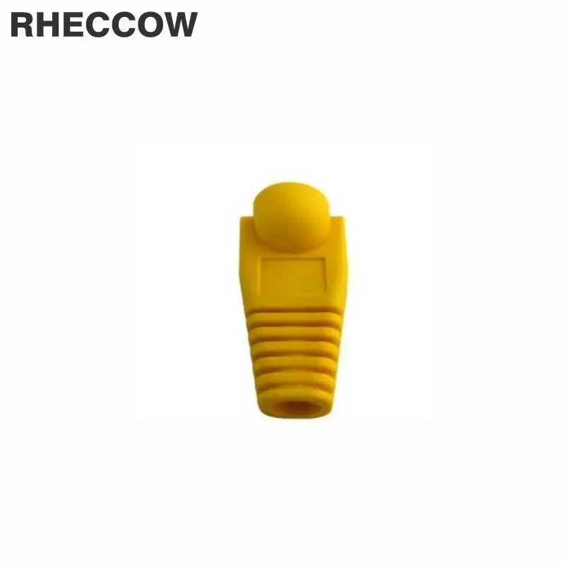 Rheccow 200 шт./лот RJ45 RJ-45 желтый штекер Кепки загрузки Cat5 Cat5e Cat6 сетевой разъем RJ 45 Ethernet кабель защитный рукав