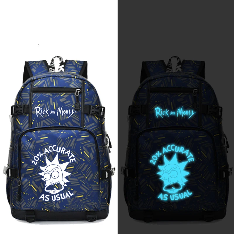 Рик и Морти аниме рюкзак мода ноутбук путешествия рюкзак с USB портом студентов книга школьная сумка