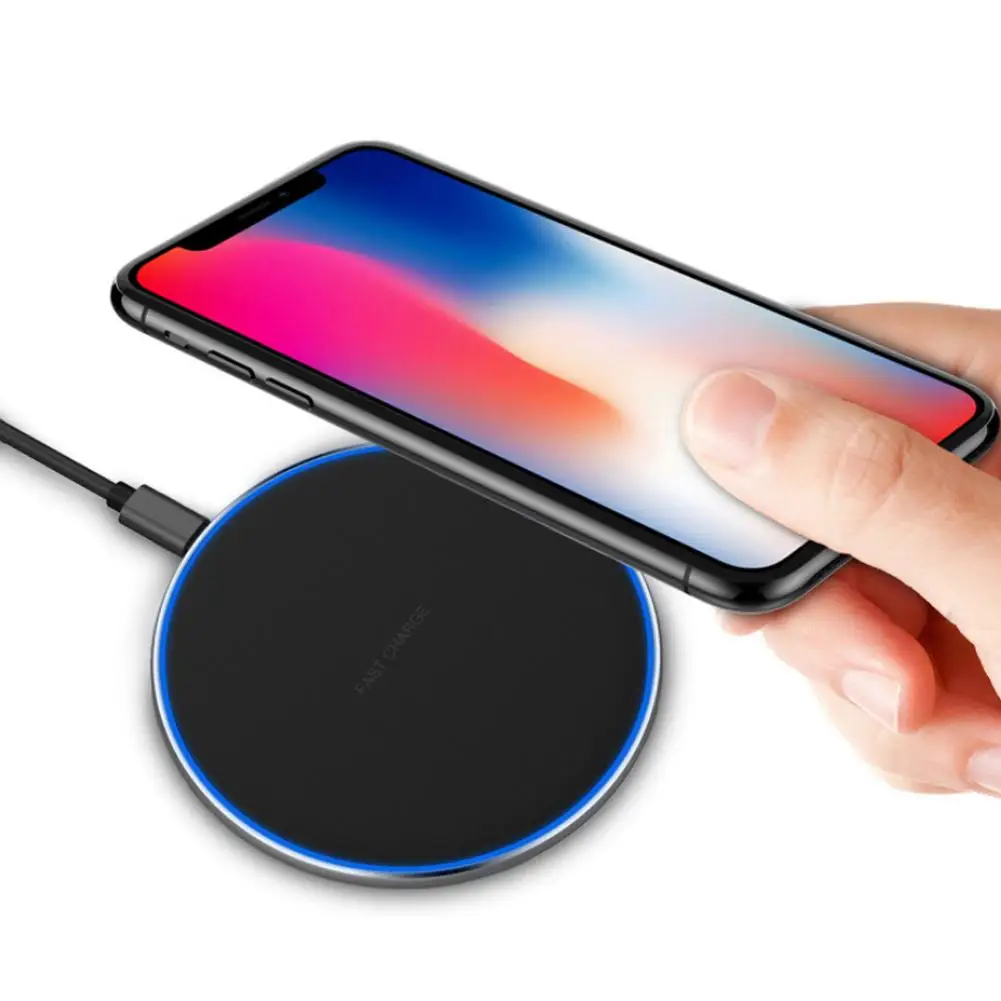 Aluminum Alloy Ultra Thin Wireless Charger Compatible 7.5W For Samsung S9 Iphone Wireless Fast