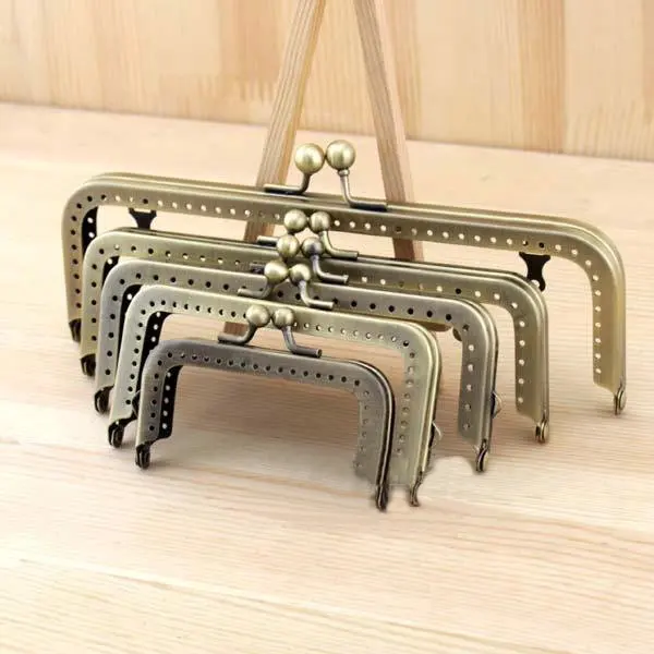 

5pcs 18.5/15.5/13/10/8CM Bronze high quality Thicken square Metal Purse Frame Handle for Bag Sewing Craft,Coin Purse accessory