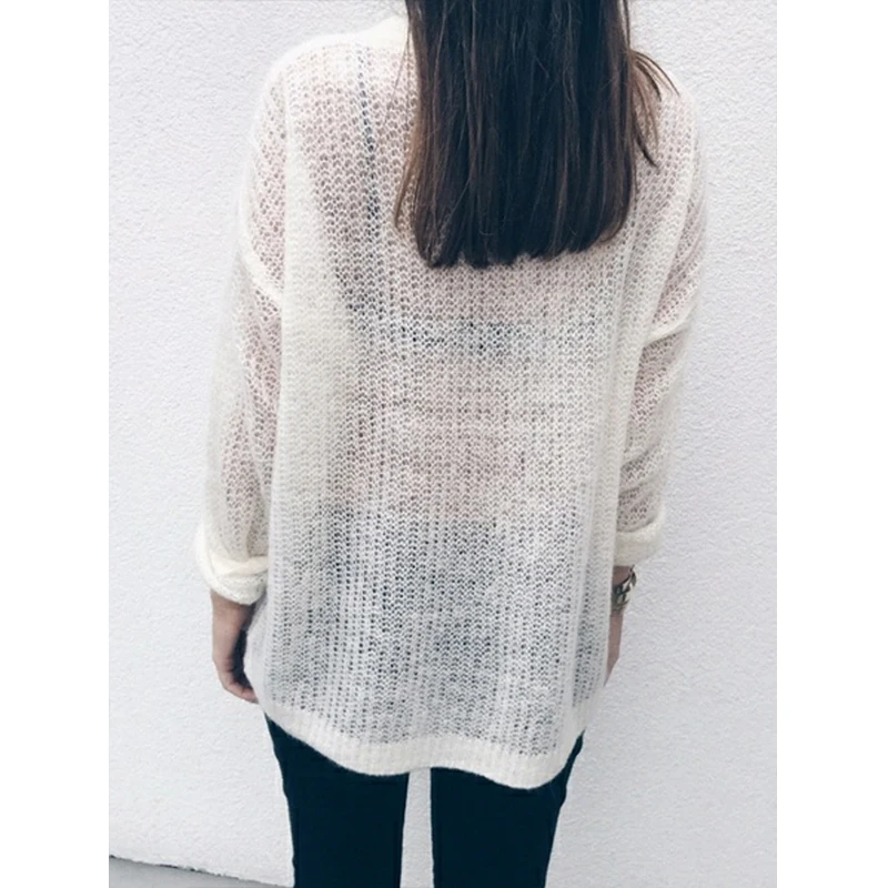 Cena Simenual sweter z głębokim dekoltem w szpic damskie dzianinowe swetry ponadgabarytowe solidne swetry plus rozmiar 5xl swetry hollow out wiosna 2019 basic