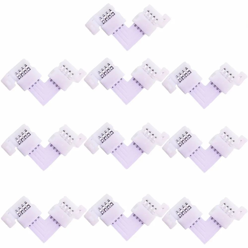 Гибкая светодиодная лента 10X 5050 RGB ширина 10 мм 4 контактный угловой разъем L