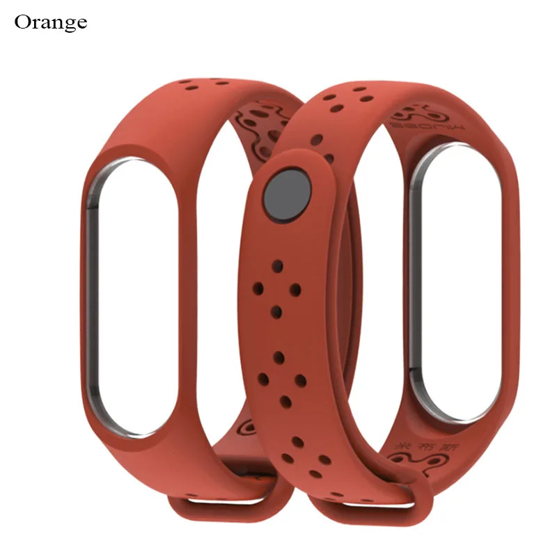 Mi jobs популярный спортивный ремешок для Xiaomi mi Band 3 силиконовый ремешок mi Band 3 ремешок для часов браслет M3 смарт-браслеты smartband аксессуары - Цвет: Orange