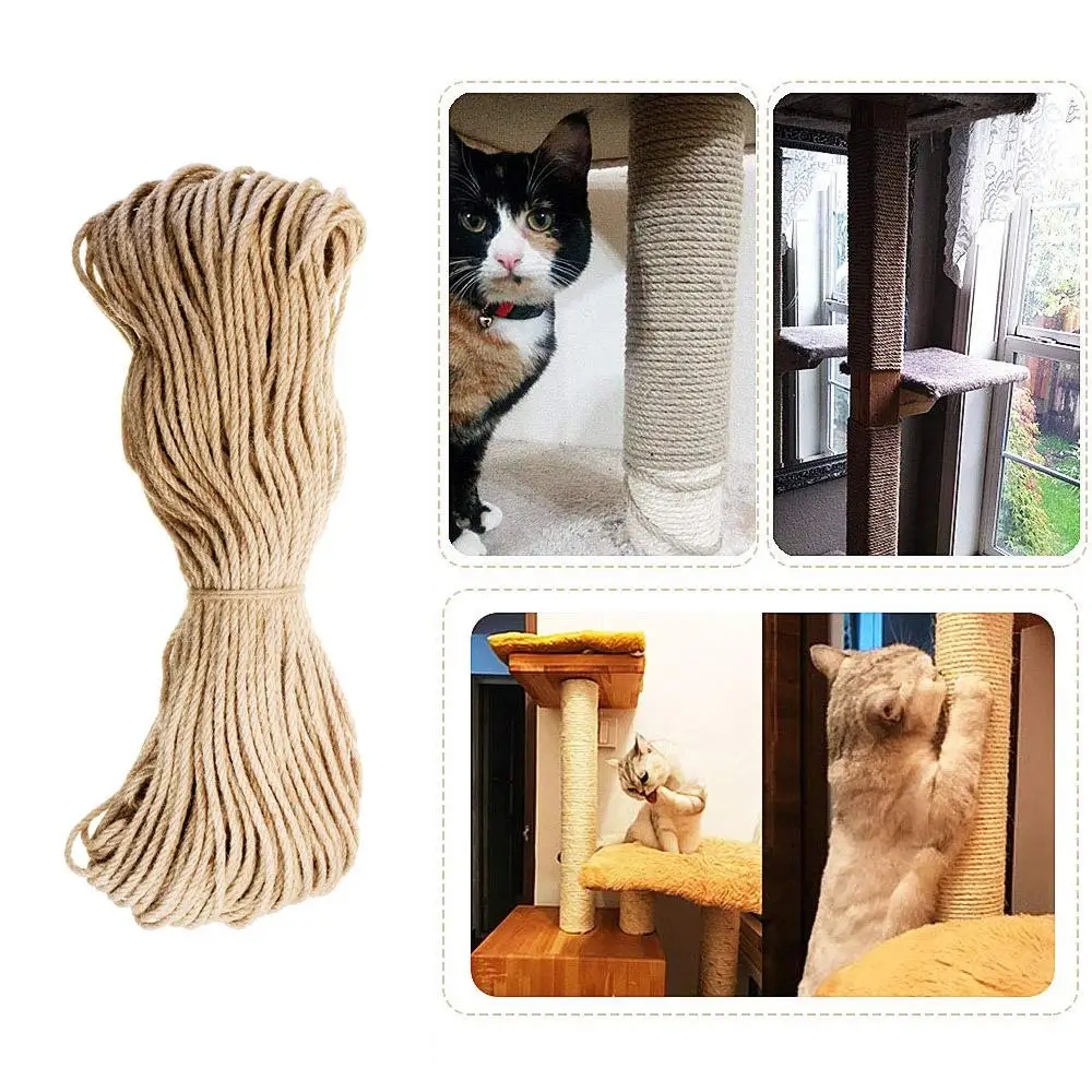 20 м DIY натуральные сизальные веревки для когтеточки кошек игрушки изготовления