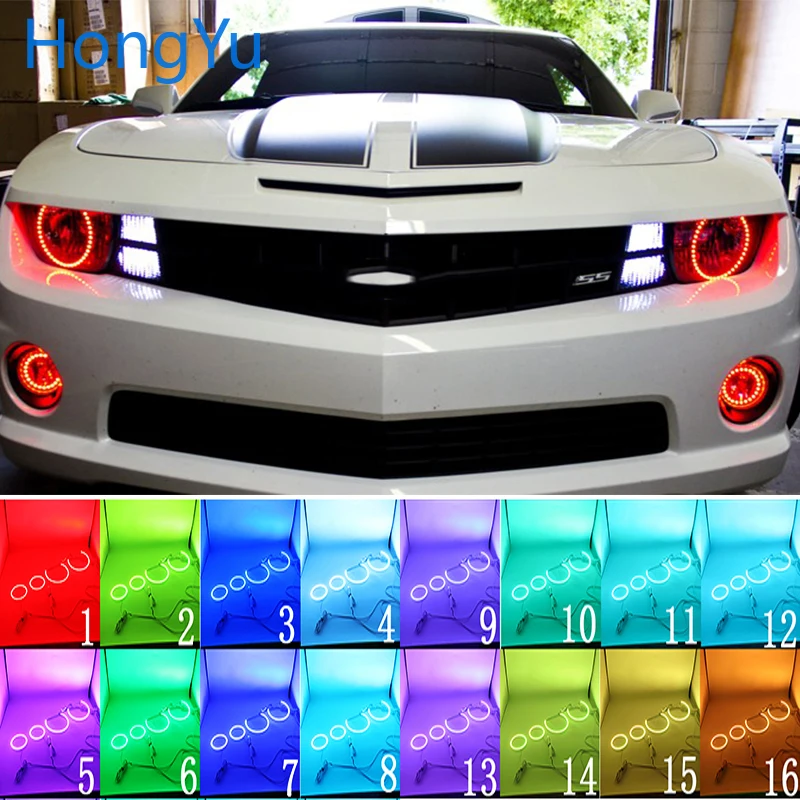 Us 26 65 35 Off Multi Color Rgb Led Angel Eyes Halo Ring Eye Drl Rf Remote Control For Chevrolet Chevy Camaro 2010 2011 2012 2013 Accessories In Car