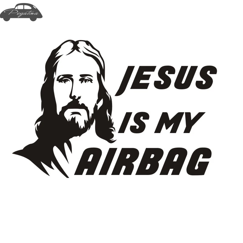 funny vw ratlook jesus is my airbag car bumper sticker 