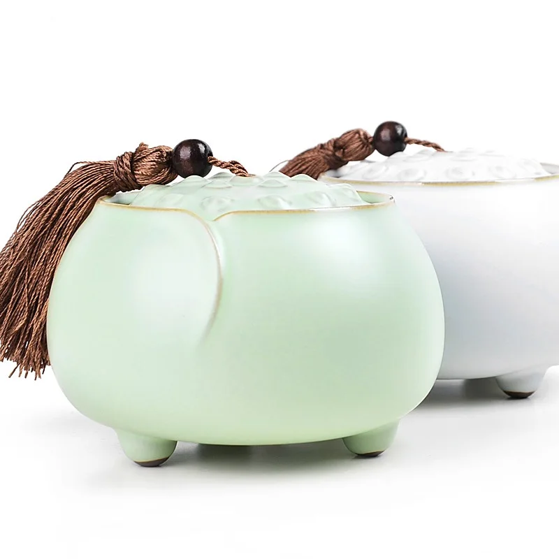 Creative Design Ceramic Tea Storage Box Tea Cans Simple Candy Jar With Lid End Table Spices Storage Box Food Storage Container