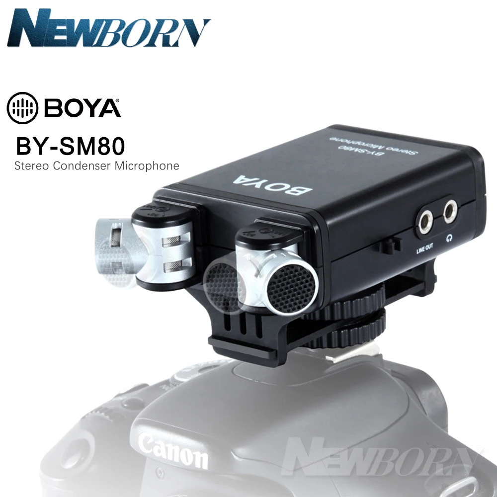 BOYA BY-SM80 двунаправленный стерео видео микрофон с лобовым стеклом для Canon Nikon Pentax DSLR камеры видеокамеры