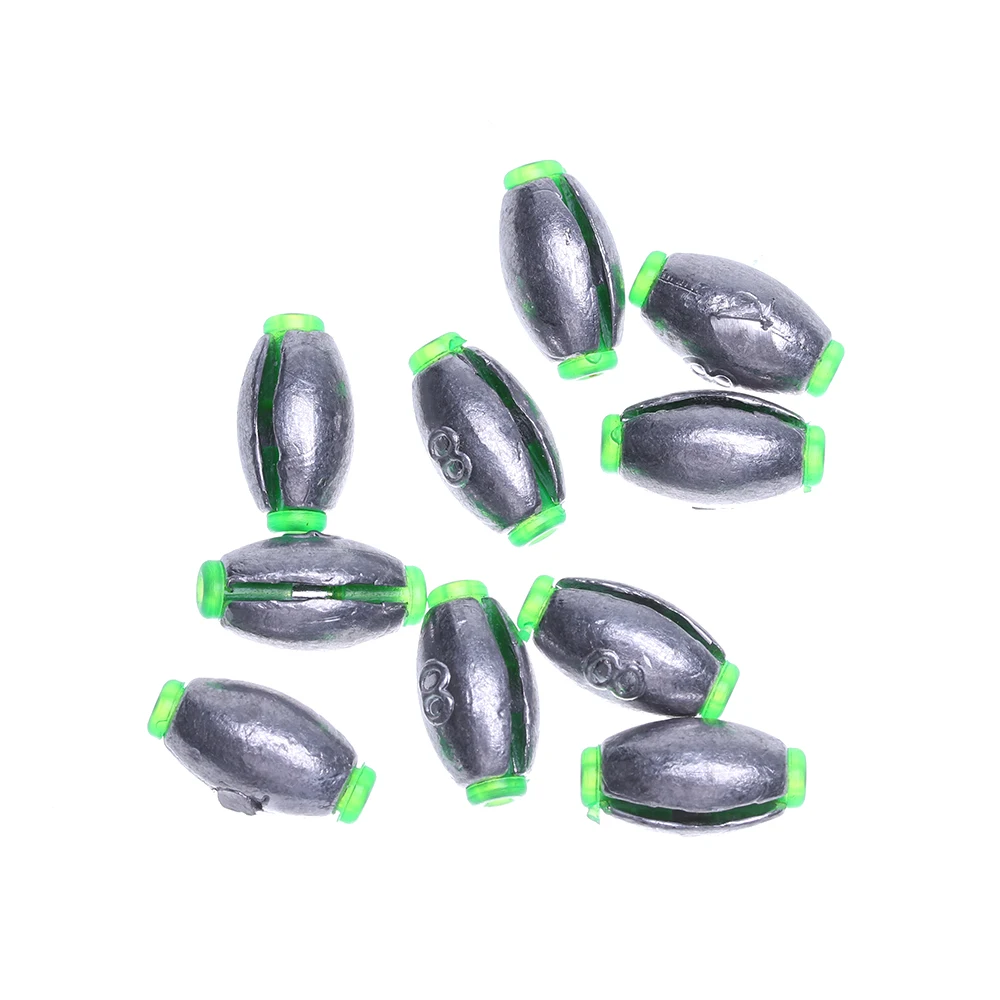 

1.5/2/3/4/5/6/8/10/15g Lead Weight Fishing Lead Sinker Mould Olive Shaped Middle Pass Removable Split Lead Shot Sinkers