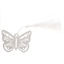 10 штук в упаковке(закладки Закладка для книги с бахромой в виде бабочки из нержавеющей стали серебристого цвета для книг