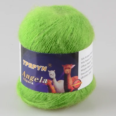 TPRPYN 2 слоя Анжела Мохер Пряжа для тканого ручная вязка крючком Вязание для свитера шарф шляпа высокая прочность 42 г/шт - Цвет: 19 grass green