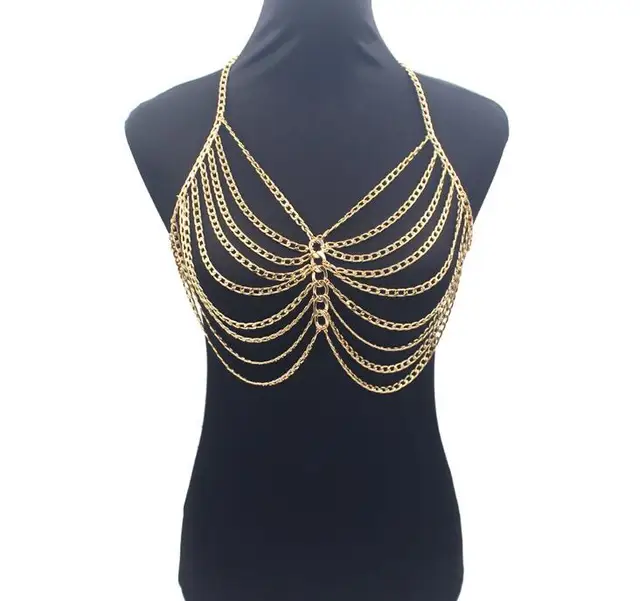 Europe and the United States hot sexy metal chest chain show