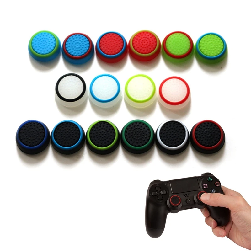 

4PCs Silicone Analog Thumb Stick Grips Cover for PlayStation 4 PS4 Pro Slim for Xbox 360 One for PS3 Controller Thumbstick Caps
