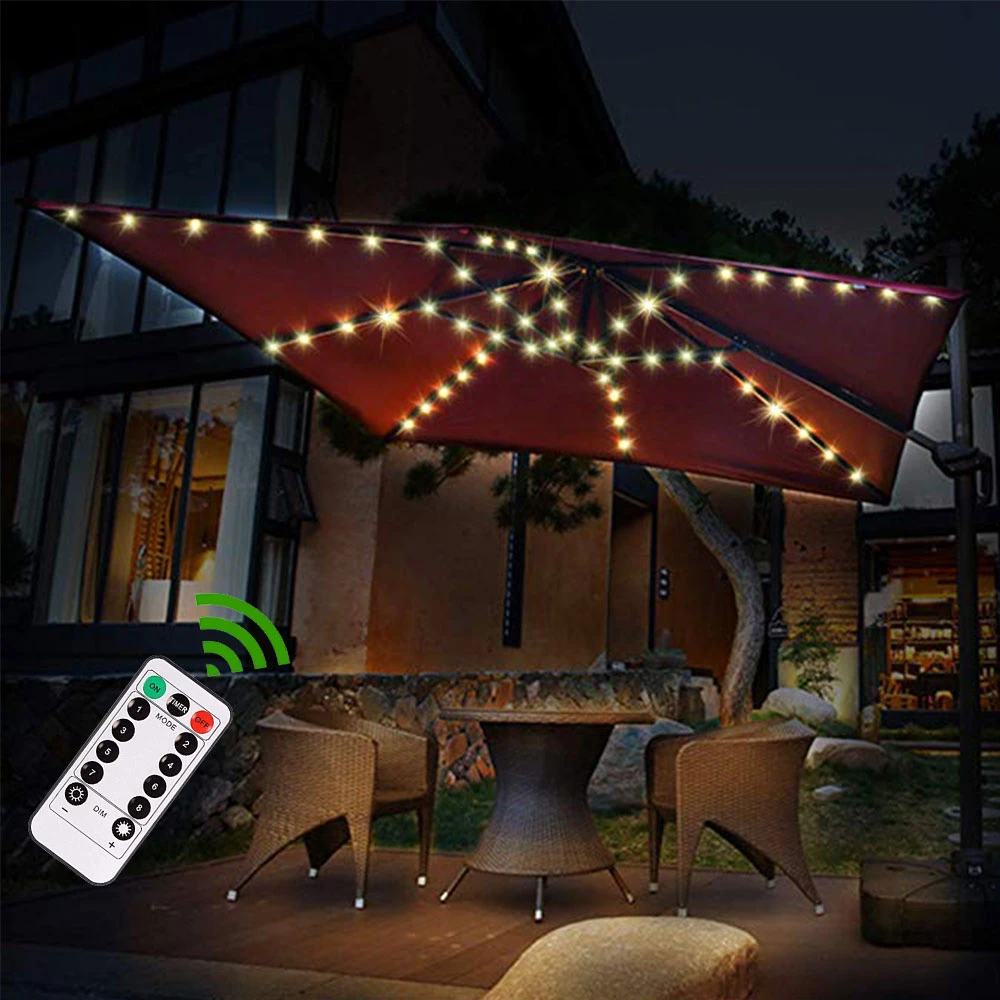 luz led de sombrilla para patio lampara impermeable ip67 decoracion flexible ogrodowy iluminacion para exteriores