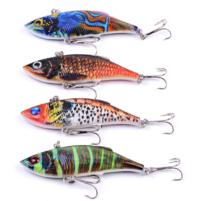 4pcs Hard Fishing Lure VIB Rattlin 11.8g/8cm Hook Fishing Sinking Vibra Rattlin Hooktion Lures