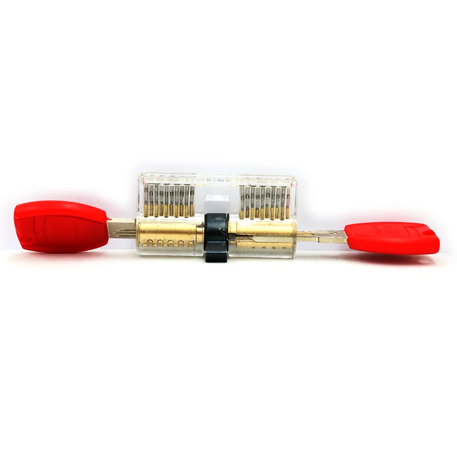 

Free Shipping Locksmith Transparent Practice Lock Double Row Of 5 Pins Cylinder "C" KABA Lock Pick Set