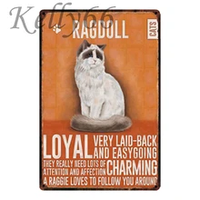 [Kelly66] Ragdoll CAT металлическая вывеска Оловянная табличка для домашнего декора настенная художественная живопись 20*30 см Размер y-1796