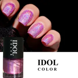 Idol цветной лазерный Лаки для ногтей 10 мл гладкой и Long Lasting Nail Vernis голографическая Holo блеск Лаки ногтей украшения