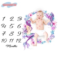 Одеяло для новорожденного ребенка реквизит для фотосъемки младенческое цветочное одеяло русалки купальное полотенце белье для коляски обертывания фото реквизит