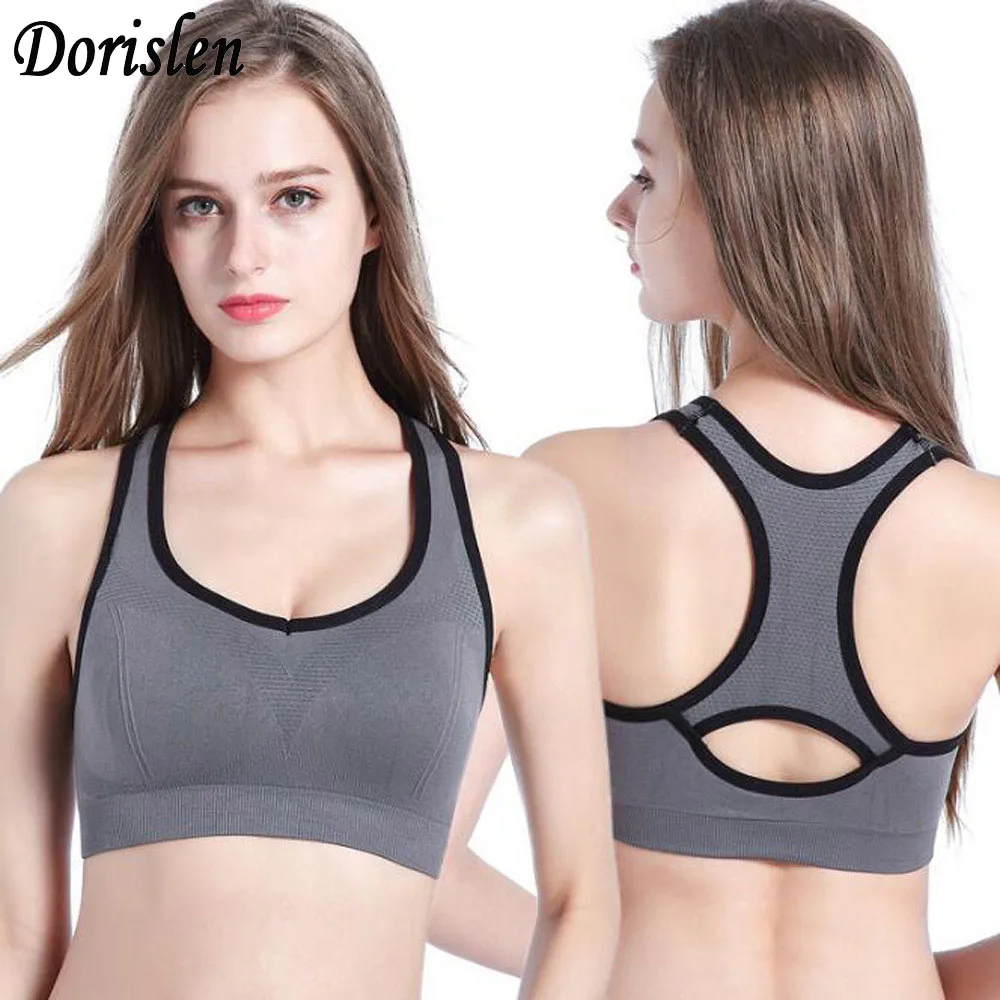 

DORISLEN Women Seamless Racerback Padded Casual Bra Fitness Stretch Workout Tank Tops S-XL