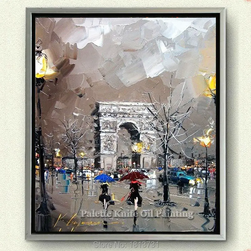 

Paris Street Landscape oil Painting hand painted painting Home Decoration artwork 5