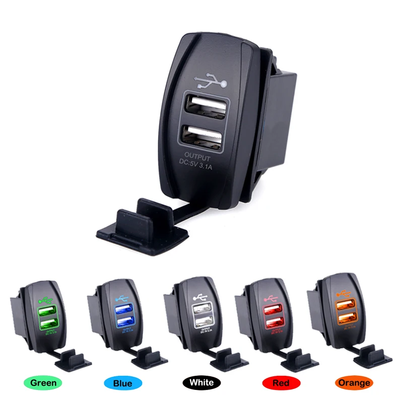 

Universal Waterproof Car Charger Dual Port Auto Adapter Outlet DC 12V 24V 3.1A Cell Phone Charger For Iphone X Xiaomi Tablet