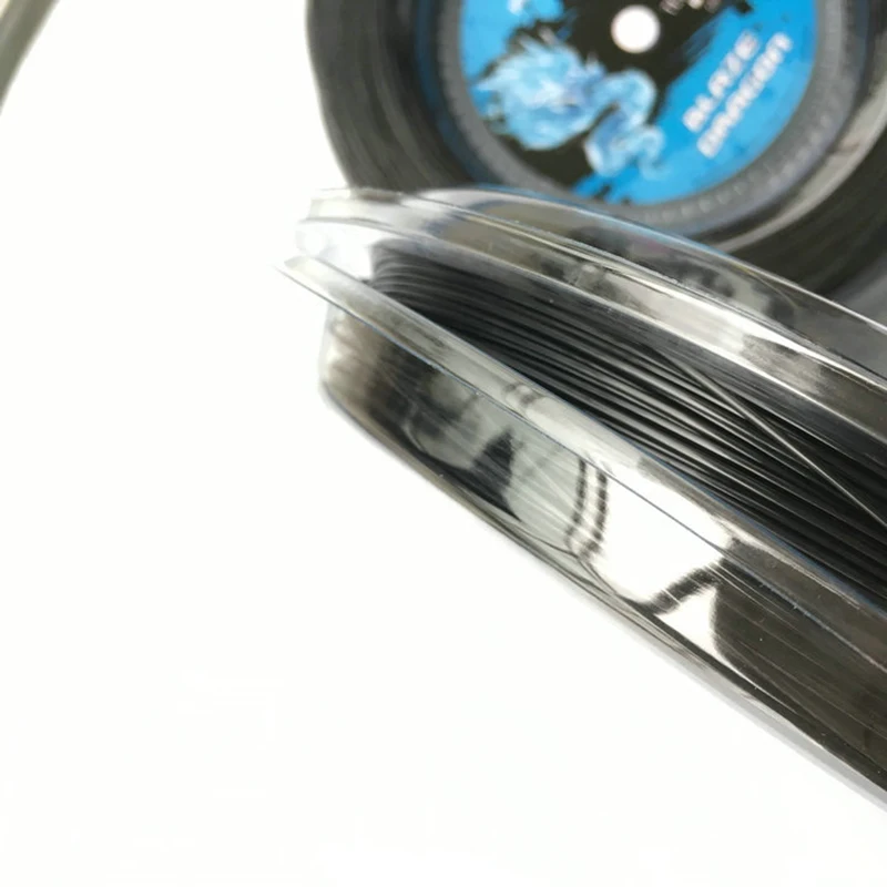 POWERTI 1.30 مللي متر/1.25 مللي متر تنس سلسلة 4G البوليستر التدريب مضرب سلسلة 200 m بكرة رياضة الرياضة في الهواء الطلق أسود سلسلة