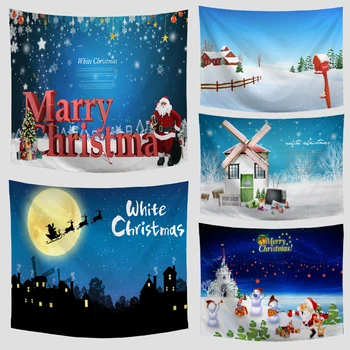 

High Quality Christmas 3D Tapestry Christmas Tree Deer Moon Home Bedroom Living Room Decor Napkin Picnic Mat New Year Gift Dorm
