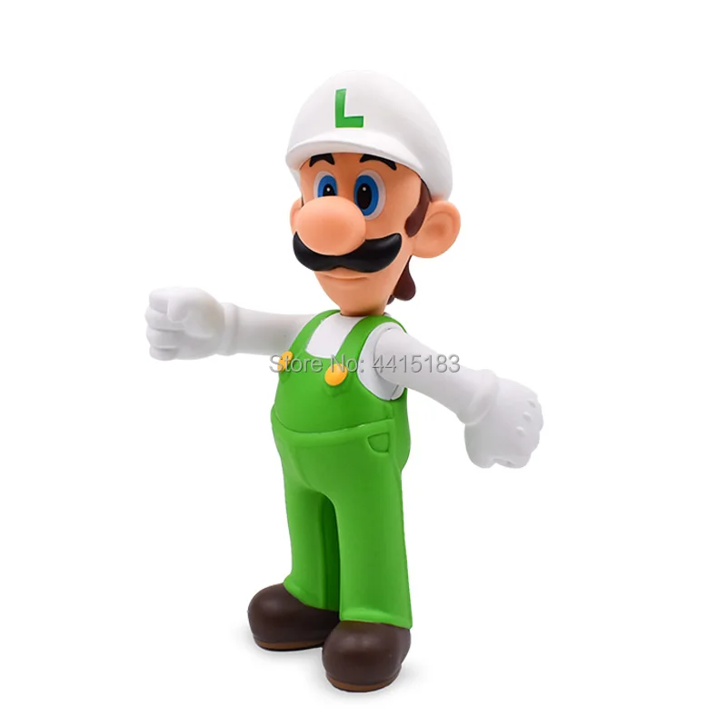 23 cm Anime Figura Super Mario Bros  Luigi White Hat PVC Action Figure Doll Collectible Model Baby Toy Christmas Gift For Kids
