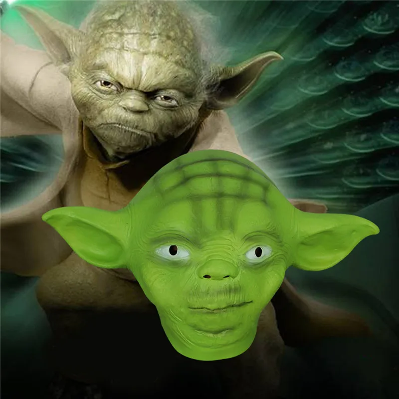 

Takerlama Star Wars Yoda Green Mask Horror Movie Halloween Costume Cosplay Masks Birthday Party Mask Latex Silicone Masks Adult