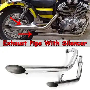

1x Motorcycle Muffler Pipe Pipes Full Exhaust System + Silencers For Yamaha XV535 XV 535 VIRAGO XV400 XV 400 Virago 1988-2004