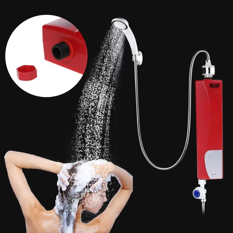 Мини Tankless мгновенный Электрический водонагреватель для внутреннего душа Ванная комната Кухня 220 в 3000 Вт белый красный 2019