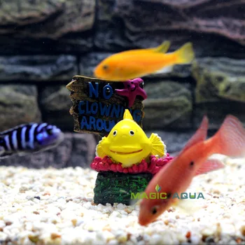 

"No Clowning Around" Warning Sign for Aquarium Fish Tank Ornament