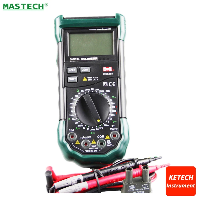 

4 1/2 LCD Digital Multimeter AC DC Voltage Current Resistance Capacitance Tester Meter Continuity Diode Test MASTECH MS8265