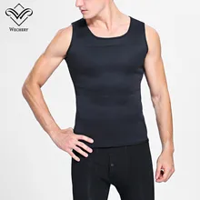Wechery корсет Мужское нижнее белье утягивающая для похудения Пояс для живота Формирователь Для Тела Мужская рубашка для уменьшения неопрена Корректирующее белье потогонный костюм для сауны
