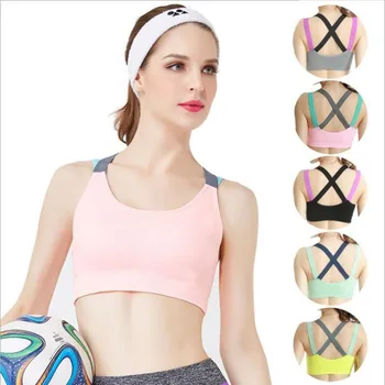 

Woman Cross casual Bra Crop Full cup Female Fitness dynamic Tops Women Wear For Gym Bras Women's running shockproof Clothing