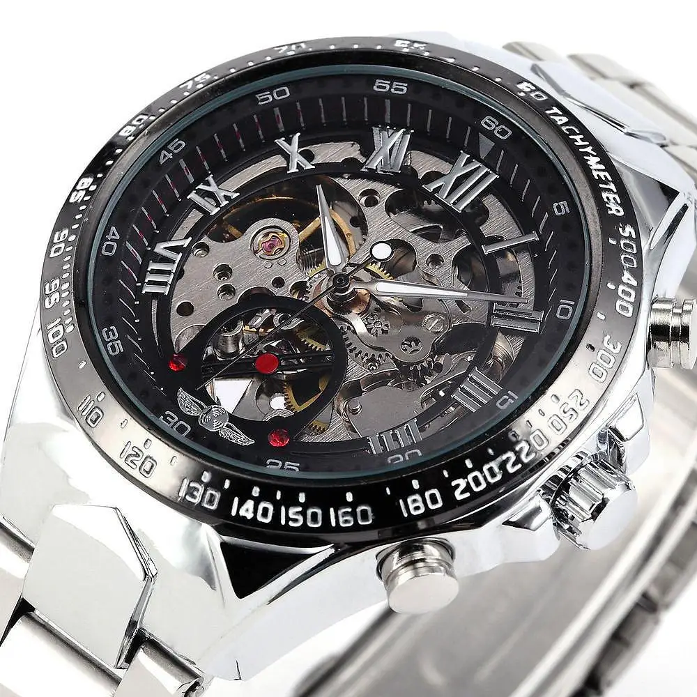 

WINNER Swiss Men's Personality Fashion All-steel Hollow-out Automatic Machinery Table