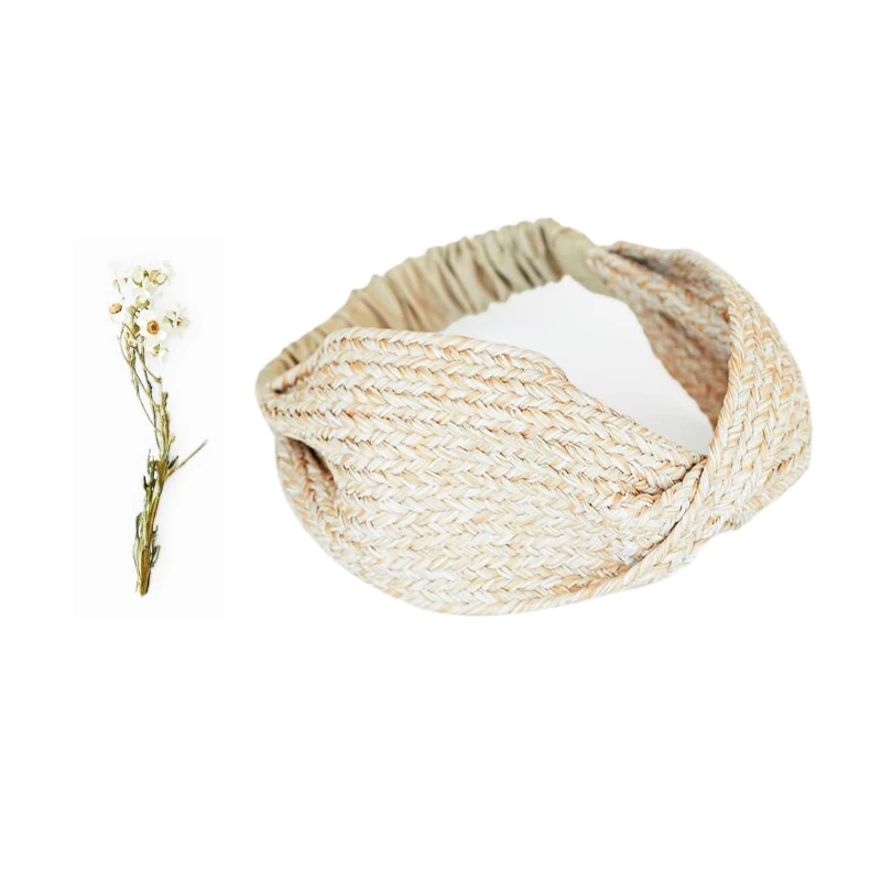 

Summer New Style Straw Woven HairBand Headwear Sweet Wide Side Personality Head band Hair Accessories