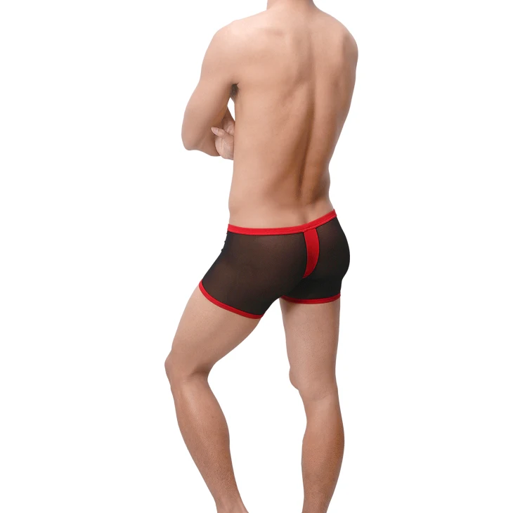 Сексуальное мужское нижнее белье, дышащие сетчатые Прозрачные Боксеры шорты для мужчин со средней талией, u-образные выпуклые трусы Cueca calzoncillos M-XL