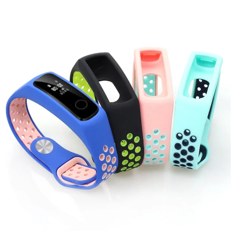 Sports Watch Band Silicone Strap Band&5 PCS Watch Film For Huawei Honor 4 Smart Watch 16 mm 200 mm Easy Adjust Band 30AP1128
